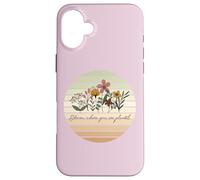 Carcasa para iPhone 16 Plus Bloom Where You Are Planted Retro Floral Boho 70s Estética