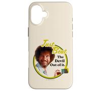 Carcasa para iPhone 16 Plus Bob Ross Just Beat The Devil out of It