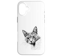 Carcasa para iPhone 16 Plus Bonita Cara de Gato Curiosa para Todos los entusiastas de los Animales