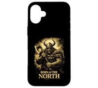 Carcasa para iPhone 16 Plus Born of The North Guerrero Vikingo Diseño Nórdico Hombre
