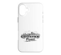 Carcasa para iPhone 16 Plus Bosquejo de Paisaje Urbano del Puente de Carlos de Pr