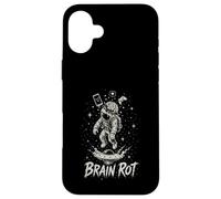 Carcasa para iPhone 16 Plus Brain Rot Astronaut Graphic Surrealista Space Gamer Meme Gift