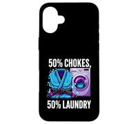 Carcasa para iPhone 16 Plus Brazilian Jiu Jitsu 50% Chokes 50% Laundry BJJ