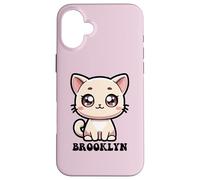 Carcasa para iPhone 16 Plus Brooklyn - Lindo diseño de Gatito para niñas con Nombre Brooklyn