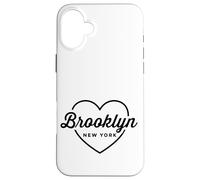 Carcasa para iPhone 16 Plus Brooklyn New York Love Heart Retro Guión Viajes América
