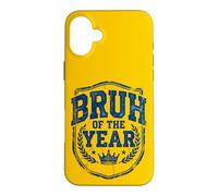 Carcasa para iPhone 16 Plus Bruh of The Year Funny Retro Vintage