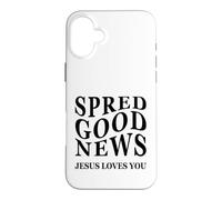 Carcasa para iPhone 16 Plus Buenas Noticias Jesus Loves You Inspiring Christian Back Print