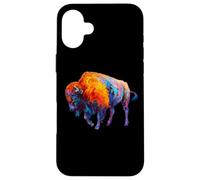 Carcasa para iPhone 16 Plus Buffalo Bison American Western Colorful Wild Life Gift