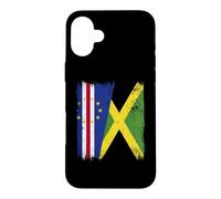 Carcasa para iPhone 16 Plus Cabo Verde Jamaica Media Bandera Cabo Verde Jamaicana