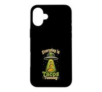 Carcasa para iPhone 16 Plus Cada Día es Martes de Tacos - Diseño Alieno Divertido