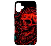 Carcasa para iPhone 16 Plus Calavera vikinga y Hacha