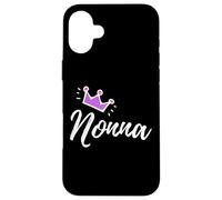 Carcasa para iPhone 16 Plus Caligrafía Italiana Nonna Abuela Abuela Rosa Corona