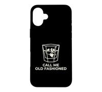 Carcasa para iPhone 16 Plus Call Me Old Fashioned Cocktail Lover Divertido Minimalista
