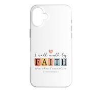 Carcasa para iPhone 16 Plus Caminaré por Faith Christian Bible Verse Design