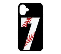 Carcasa para iPhone 16 Plus Camiseta de béisbol #7 con Cordones para 7º cumpleaños número 7