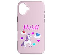 Carcasa para iPhone 16 Plus Camiseta de cumpleaños con diseño de Unicornio para niña con Nombre Heidi