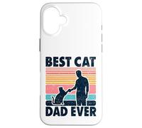 Carcasa para iPhone 16 Plus Camiseta de Gato para Hombre, diseño de Best Cat Dad Ever, Divertida para el día del Padre