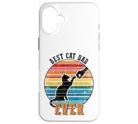 Carcasa para iPhone 16 Plus Camiseta de Gato para Hombre, diseño de Best Cat Dad Ever, Divertida para el día del Padre