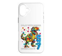 Carcasa para iPhone 16 Plus Camiseta Dino I Play with Bricks 6 7 Hours per Day