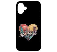 Carcasa para iPhone 16 Plus Camiseta New York Skyline Heart - NYC Love Graphic