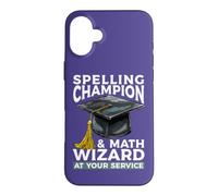 Carcasa para iPhone 16 Plus Campeón de ortografía y Mago de matemáticas a su Maestro de Servicio