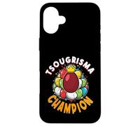 Carcasa para iPhone 16 Plus Campeón Tsougrisma Juego de Tapping de Huevos Rojos Griego Pascua Pascha