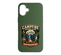 Carcasa para iPhone 16 Plus Campfire Coffee Club elaborado bajo cielos Abiertos EST 1956