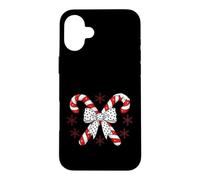 Carcasa para iPhone 16 Plus Candy Cane Christmas Season Girls Womens Retro Coquette Bow