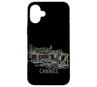 Carcasa para iPhone 16 Plus Cannes Francia Viaje Souvenir Historic City Monumento Regalo