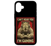 Carcasa para iPhone 16 Plus Can't Hear You Im Gaming Rhino Funny Gamer Art para Hombres y Mujeres