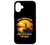 Carcasa para iPhone 16 Plus Can't Work Today My Arm is in A Cast Fly Fishing Humor Divertido