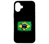 Carcasa para iPhone 16 Plus Capoeira Frente al Baile de Artes Marciales de Bandera brasileña