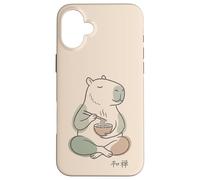 Carcasa para iPhone 16 Plus Capybara Peaceful Zen Ramen Noodle Minimalista Sabi WABI