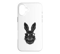 Carcasa para iPhone 16 Plus Cara de Conejo con Gafas de Sol Día de Pascua 2024 para Hombres y niños