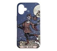 Carcasa para iPhone 16 Plus Carta del Tarot The Fool, Halloween Court Jester, Spooky Gothic