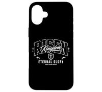 Carcasa para iPhone 16 Plus Carta universitaria de Risen Kingdom Eternal Glory Christian Faith