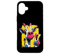 Carcasa para iPhone 16 Plus Cartel gráfico gráfico de Giraffe Peace Graffi con Personajes Pop