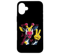 Carcasa para iPhone 16 Plus Cartel gráfico gráfico de Giraffe Peace Graffi con Personajes Pop
