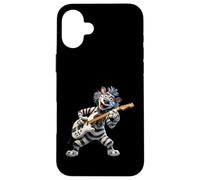 Carcasa para iPhone 16 Plus Cartoon Zebra Tocando Guitarra Eléctrica Músico