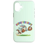 Carcasa para iPhone 16 Plus Catch The Eggs Funny Easter Bunny Buceo Catch Baseball Boys