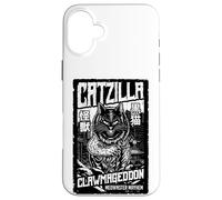 Carcasa para iPhone 16 Plus Catzilla Vintage Japonés Cat Lover Monster Movie Poster