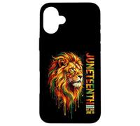 Carcasa para iPhone 16 Plus Celebración de la Emancipación del León de la Libertad de Juneteenth