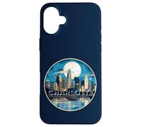Carcasa para iPhone 16 Plus Centro de Charlotte Moonlight Carolina del Norte Horizonte NC