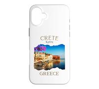 Carcasa para iPhone 16 Plus Chania Town Harbour Isla Griega Creta Grecia Vacaciones