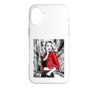 Carcasa para iPhone 16 Plus Chaqueta roja Glamour Muse Urban Alley Fashion Ink Art