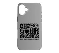 Carcasa para iPhone 16 Plus Chase Your Dreams, White/Black