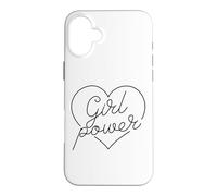 Carcasa para iPhone 16 Plus Chica Poder Corazón Amor Mujeres poderosas Fuerte Empoderar Mujer