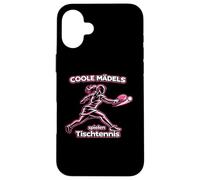 Carcasa para iPhone 16 Plus Chicas geniales Jugando Tenis de Mesa Mujeres