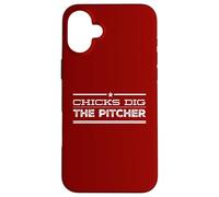 Carcasa para iPhone 16 Plus Chicks Dig The Pitcher - Divertido Amante del béisbol