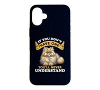 Carcasa para iPhone 16 Plus Chinchilla Gato Persa Mamá/Papá Divertido Gato Dueño Humor